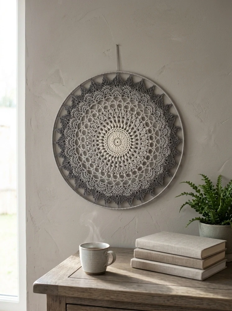 Mandala Šedá - průměr 45 cm
