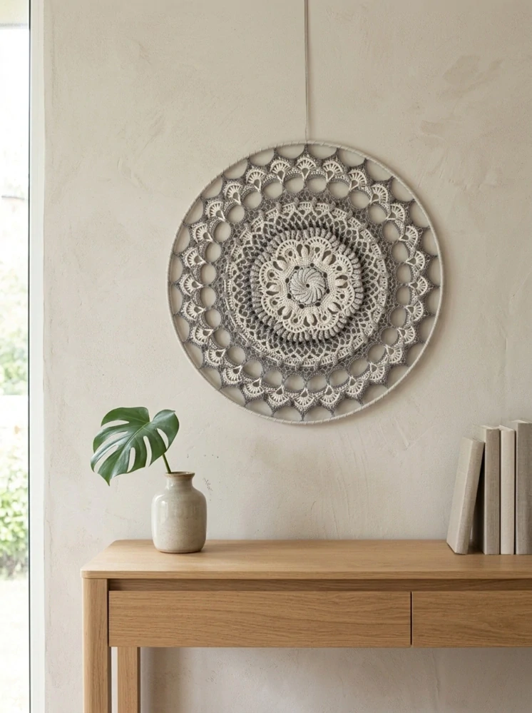 Mandala Šedá - průměr 40 cm
