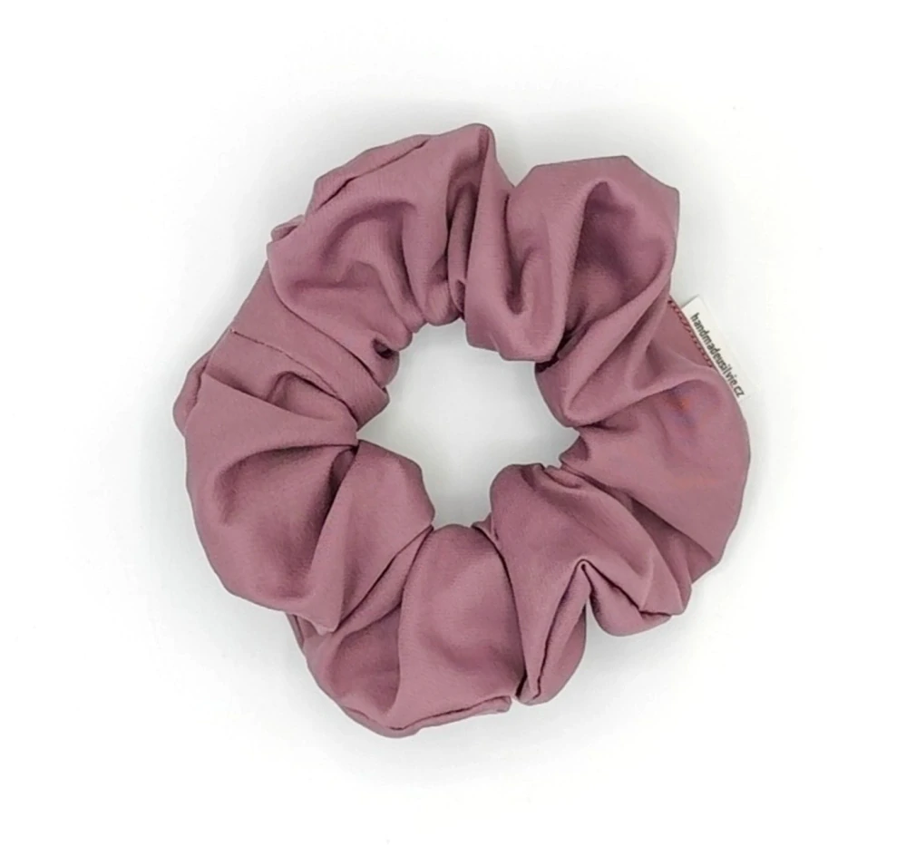 Scrunchie gumička starorůžová tmavá L - klasik