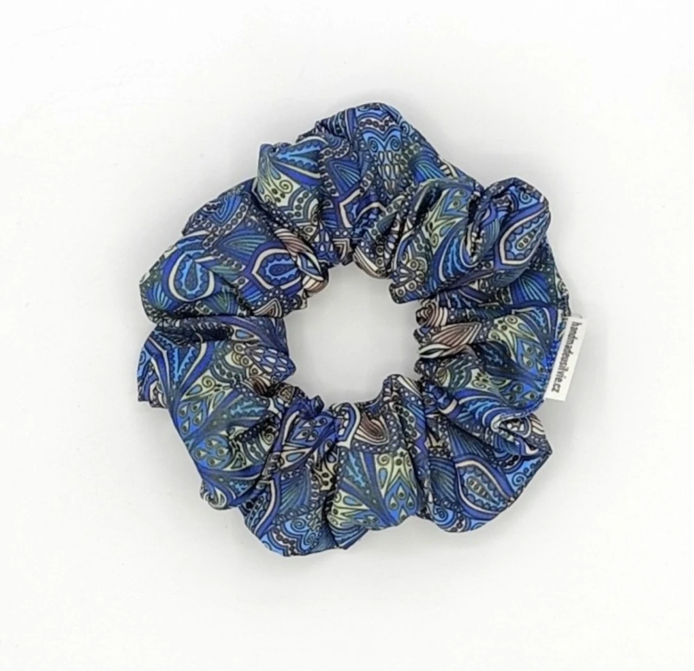 Scrunchie gumička Mandala III. L - klasik