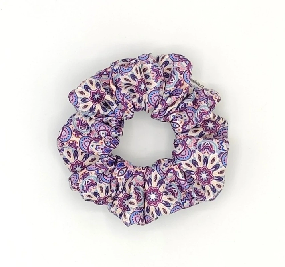 Scrunchie gumička Mandala IV. L - klasik