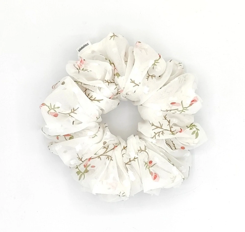 Scrunchie gumička Bílá XXL