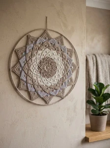 Háčkovaná Mandala - Lotosový květ 45 cm č.4