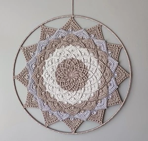 Háčkovaná Mandala - Lotosový květ 45 cm č.4