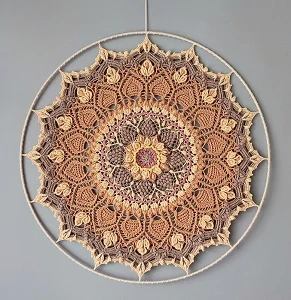 Háčkovaná Mandala podzimní - průměr 50 cm