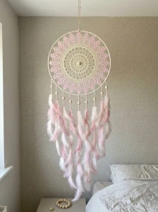 Lapač snů Stínový strážce růžový 40 x 115 cm č.2