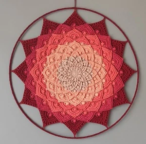 Háčkovaná Mandala - Lotosový květ 45 cm č.2