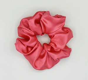 Saténová Scrunchie gumička růžová tmavá XL