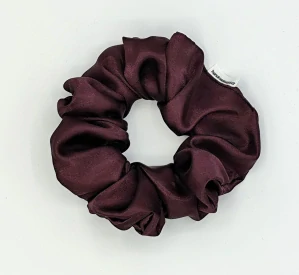 Saténová Scrunchie gumička vínová tmavá L - klasik