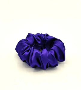 Saténová Scrunchie gumička fialová L 