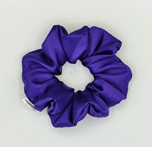 Saténová Scrunchie gumička fialová L - klasik