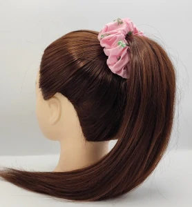 Bavlněná Scrunchie gumička světle růžová L