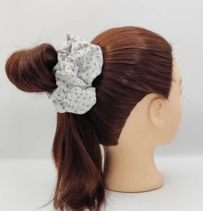 Bavlněná Scrunchie gumička kvítky XXL II.