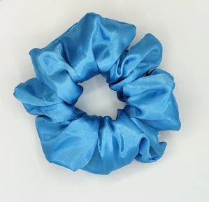 Saténová Scrunchie gumička tyrkysová XXL
