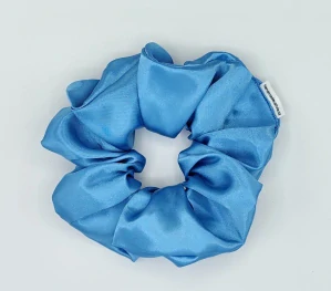 Saténová Scrunchie gumička tyrkysová XL