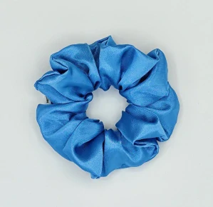 Saténová Scrunchie gumička tyrkysová L - klasik