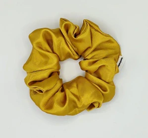 Saténová Scrunchie gumička zlatá L - klasik