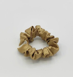 Saténová Scrunchie gumička camel S