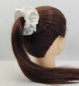 Bavlněná Scrunchie gumička šedé hvězdy L - klasik