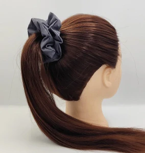 Bavlněná Scrunchie gumička antracitová L - klasik