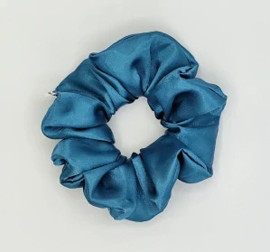 Saténová Scrunchie gumička petrolej L - klasik