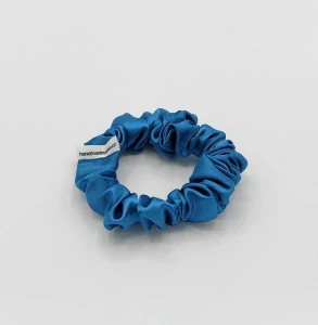 Saténová Scrunchie gumička petrolej S