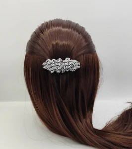 Spona do vlasů scrunchie černobílá 8 cm