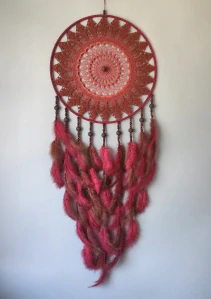 Lapač snů Stínový strážce vínový 40 x 115 cm