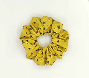 Bavlněná Scrunchie gumička žlutá L - klasik