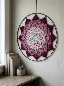 Háčkovaná Mandala - Lotosový květ 45 cm č.1