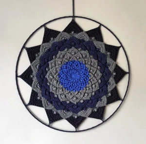 Háčkovaná Mandala - Lotosový květ 45 cm č.6