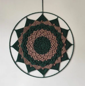 Háčkovaná Mandala - Lotosový květ 45 cm č.7