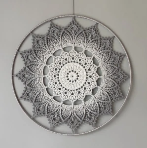 Mandala Šedá hvězda - průměr 45 cm