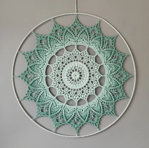 Mandala Zelená hvězda - průměr 60 cm
