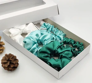 Dárková sada gumiček v zelené - 6 scrunchies