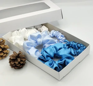 Dárková sada gumiček v modré - 6 scrunchies