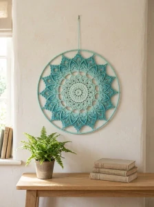 Mandala Tyrkysová hvězda - průměr 45 cm