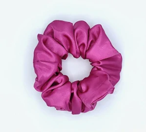 Saténová Scrunchie gumička fuchsiová L - klasik