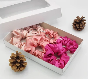 Dárková sada gumiček v starorůžové - 6 scrunchies
