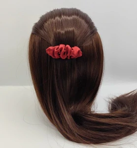 Spona do vlasů scrunchie tmavě červená 8 cm