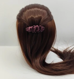 Spona do vlasů scrunchie tmavě vínová 8 cm