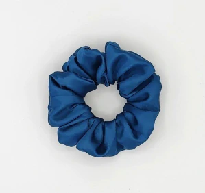 Saténová Scrunchie gumička tmavý petrolej L - klasik