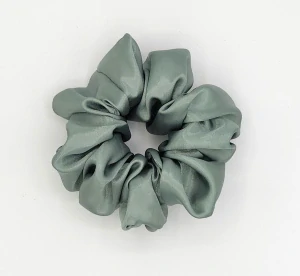 Saténová Scrunchie gumička khaki XXL