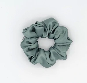 Saténová Scrunchie gumička khaki L - klasik
