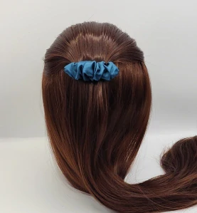 Spona do vlasů scrunchie tmavý petrolej 8 cm
