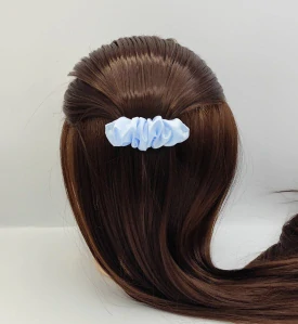 Spona do vlasů scrunchie světle modrá 8 cm