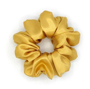 Saténová Scrunchie gumička světle zlatá XXL
