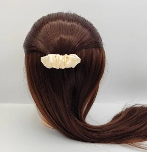 Spona do vlasů scrunchie champagne 8 cm