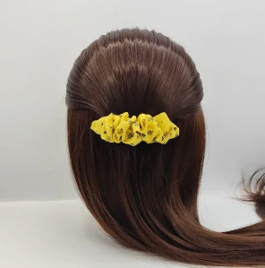 Spona do vlasů scrunchie žlutá