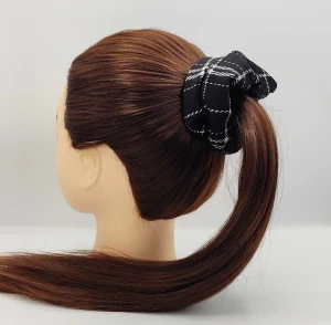 Scrunchie gumička černo bílá L - klasik